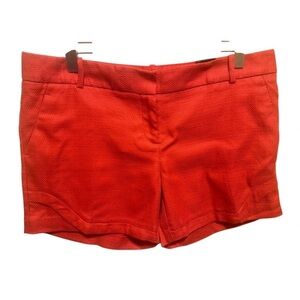 The Limited Coral Orange Textured Shorts Scalloped Side Sz 10